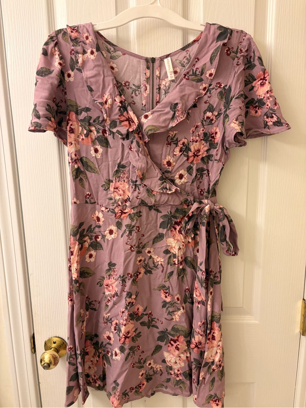 Xhilaration Lavender Floral Wrap Dress